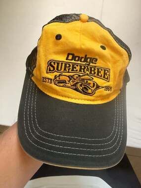 Dodge Super Bee Est. 1968 Mesh Trucker Hat Snapback Cap Black and Yellow